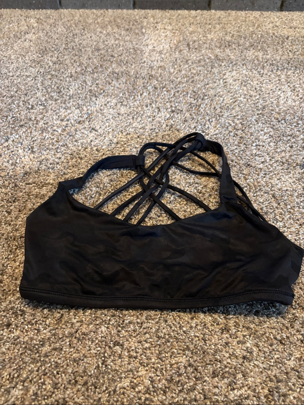 lululemon athletica Black camo Strappy Sports Bra